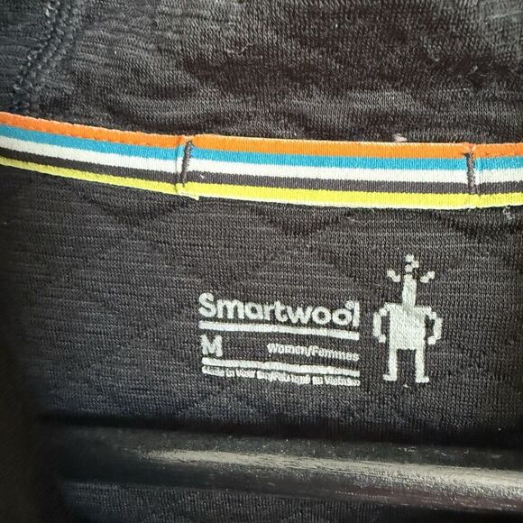 SmartWool Diamond Peak Quilted Pullover Womens Medium Merino Blend Gray Hoodie - Picture 8 of 9